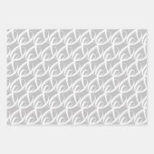 シルバーウエディングのファンシーなホワイトの結束シンボル ラッピングペーパーシート (正面)