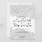 シルバーウォーターカラークリスマスティーパーティー 招待状 (正面)