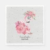 シルバーウォーターカラーバレリーナフラミンゴベビーシャワー スタンダードランチョンナプキン (正面)