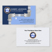 シルバーウォーターパイプブルーフラッドウォーターズ配管 名刺 (正面/裏面)