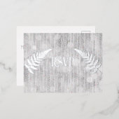 シルバーウォーターフォールカーテンRSVP 箔招待状ポストカード (正面/裏面)