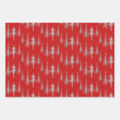 シルバーウッドランドスクランブルまばらなトウヒの木の森 ラッピングペーパーシート (正面3)