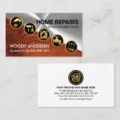 シルバーウッド斜め金ゴールド手書きツール 名刺 (正面/裏面)