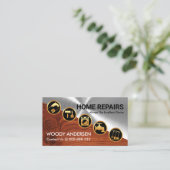 シルバーウッド斜め金ゴールド手書きツール 名刺 (スタンド正面)