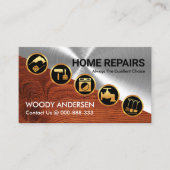 シルバーウッド斜め金ゴールド手書きツール 名刺 (正面)