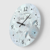 シルバーウミガメのパターン家族の名前コースト ラージ壁時計 (傾斜)