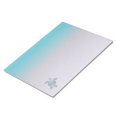 シルバーウミガメのビーチスタイミニマルル ノートパッド (アングル)