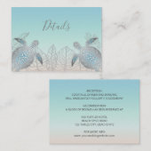 シルバーウミガメ |ビーチ結婚式詳細 エンクロージャーカード (正面/裏面)