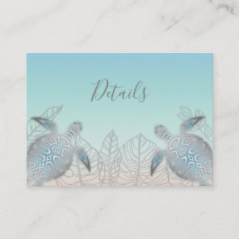 シルバーウミガメ |ビーチ結婚式詳細 エンクロージャーカード