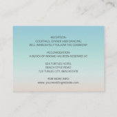 シルバーウミガメ |ビーチ結婚式詳細 エンクロージャーカード (裏面)