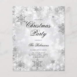 シルバーウー疑問に思ターホリデー招待状プログラム&メニュー チラシ