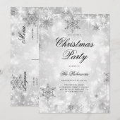 シルバーウー疑問に思ターホリデー招待状プログラム&メニュー 招待状 (正面/裏面)