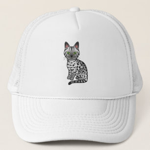 シルバーエジプシャンマウ かわいいキャラクター猫イラスト キャップ
