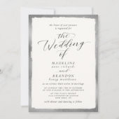 シルバーエッジの豪華な書結婚道 招待状 (正面)