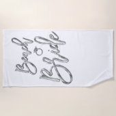 シルバーエフェクトビーチ花嫁リングや輪タオル ビーチタオル (正面)