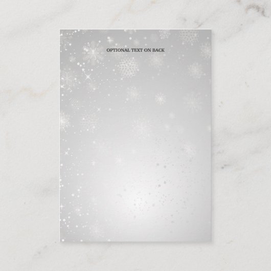 シルバーエメラルドグリーンの雪結婚片 エンクロージャーカード (裏面)