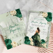 シルバーエメラルドグリーンキャッスルプリンセスキンセアニラ 招待状