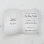 シルバーエメラルドグリーンスノーフレーク結婚式招待状 招待状 (内部)