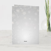 シルバーエメラルドグリーン結婚スノーフレークs Thank You サンキューカード (裏面)