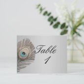 シルバーエレガンスピーコックテーブル番号 ポストカード (スタンド正面)