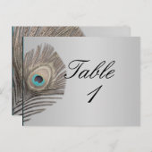 シルバーエレガンスピーコックテーブル番号 ポストカード (正面/裏面)