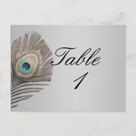 シルバーエレガンスピーコックテーブル番号 ポストカード