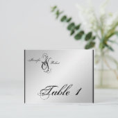 シルバーエレガンス結婚のテーブル番号 ポストカード (スタンド正面)