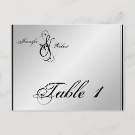 シルバーエレガンス結婚のテーブル番号 ポストカード