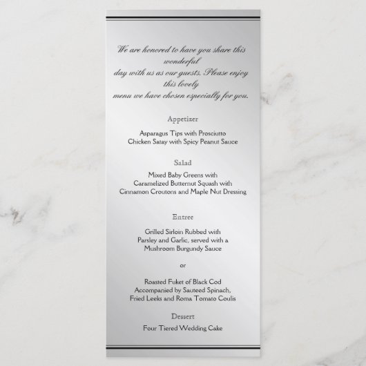 シルバーエレガンス結婚のメニュー メニュー (正面)