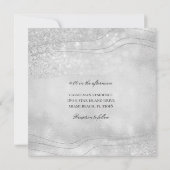 シルバーエレガンス スパークリング モダン スクエア ウェディング 招待状 (裏面)