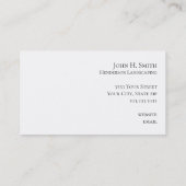 シルバーエレガントおよびグリーン・ランドスケープ・ビジネス・カード 名刺 (裏面)