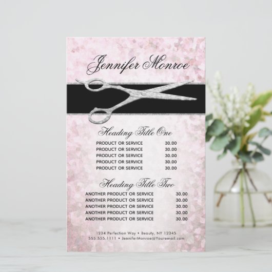 シルバーエレガントおよびピンクのGlamサービスと価格 (スタンド正面)