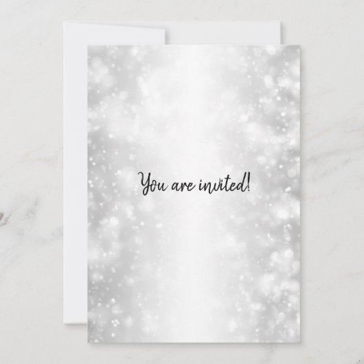 シルバーエレガントきらめくホリデークリスマスパーティー 招待状 (裏面)