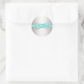 シルバーエレガントとティール(緑がかった色)ブルーのシール ラウンドシール (バッグ)