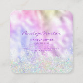 シルバーエレガントとパープルパステル スクエア名刺 (裏面)