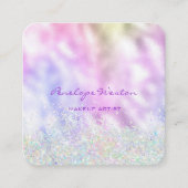 シルバーエレガントとパープルパステル スクエア名刺 (正面)