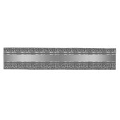 シルバーエレガントとブラックのダマスク&ストライプ ミディアムテーブルランナー (横)