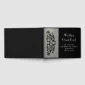 シルバーエレガントとブラックの結婚ゲストブック ゲストブック (全面)