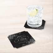 シルバーエレガントとブラックは飲み物を飲み結婚ない ペーパーコースター (インサイチュ)