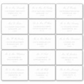 シルバーエレガントとホワイトの個人のアドレ結婚ス シール (正面)