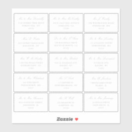 シルバーエレガントとホワイトの個人のアドレ結婚ス シール