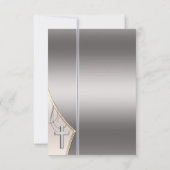 シルバーエレガントと金ゴールドファーストコミュニオン招待状 招待状 (裏面)