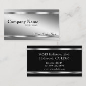 シルバーエレガントに金属色のシルバーシェード 名刺 (正面/裏面)