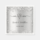 シルバーエレガントの台本ミセス・ハート結婚ズ スタンダードカクテルナプキン (正面)