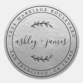 シルバーエレガントの名結婚前の差出人住所 ラウンドシール