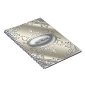 シルバーエレガントアイボリーベージュノート ノートブック (右側)