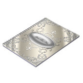 シルバーエレガントアイボリーベージュノート ノートブック (左側)