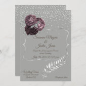 シルバーエレガントアンドマウーブ結婚式招待状 招待状 (正面/裏面)