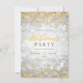 シルバーエレガントウィンターダイヤモンドクリスマス金ゴールド 招待状 (正面)