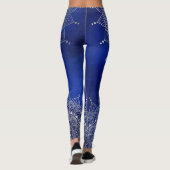 シルバーエレガントオン深いブルーフローラヘナマンダラ レギンス (裏面)